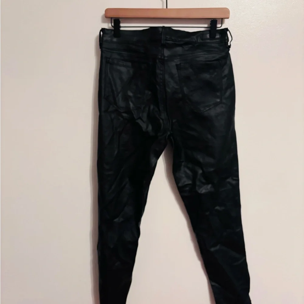 Sanctuary black ankle skinny faux leather pants without padding button pockets